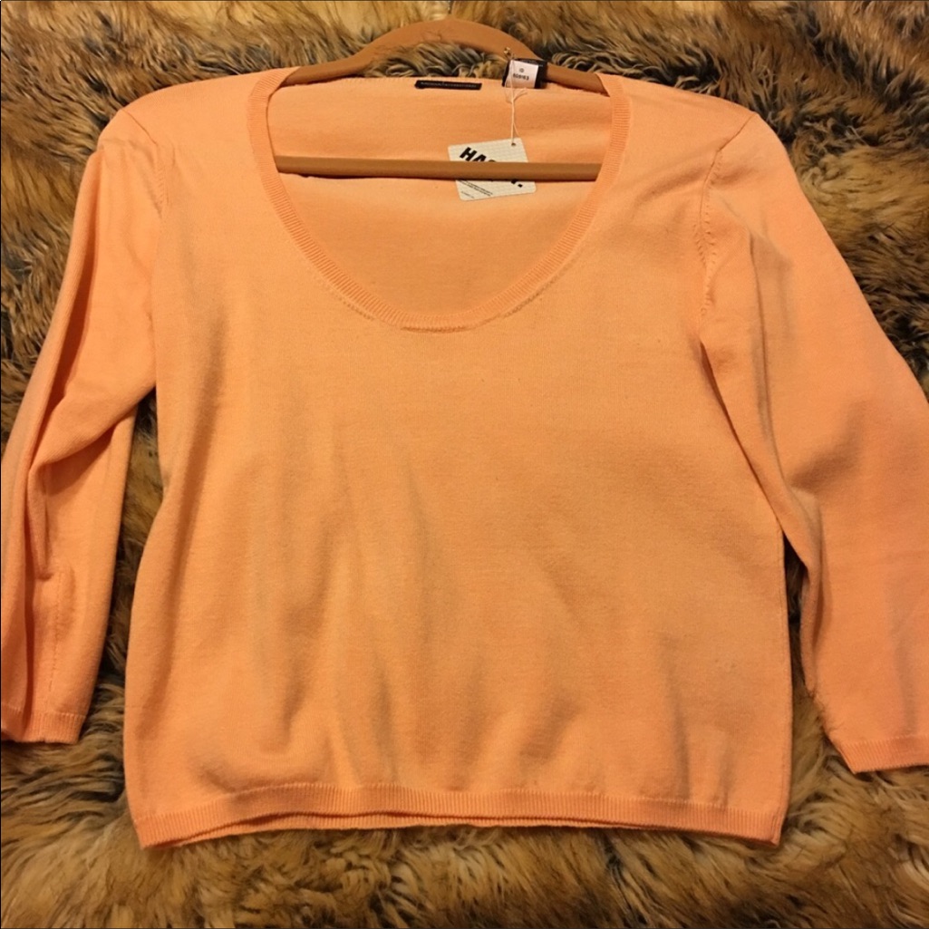 Moda International Peach Silk Sweater Nwt S — image 5 of 8